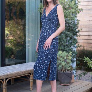 Blue Floral Reformation Dress - M